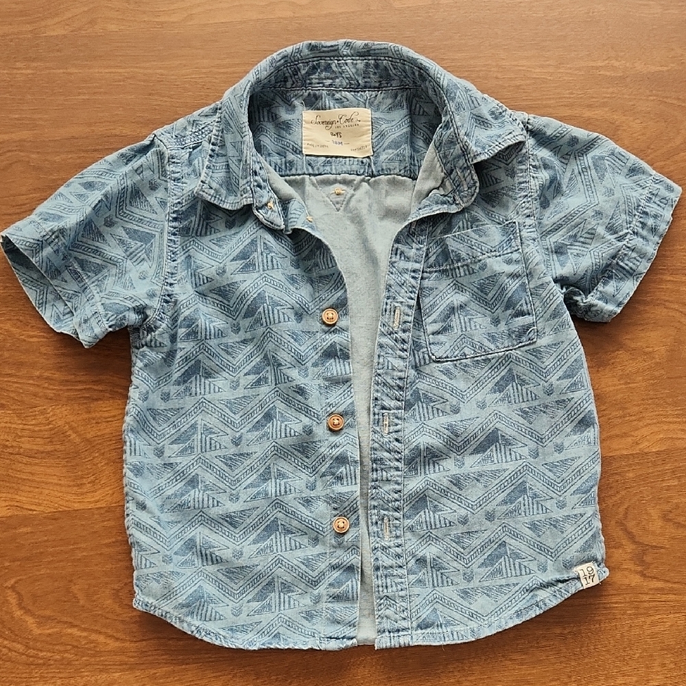 Sovereign Code Light Blue Geometric Kids Shirt